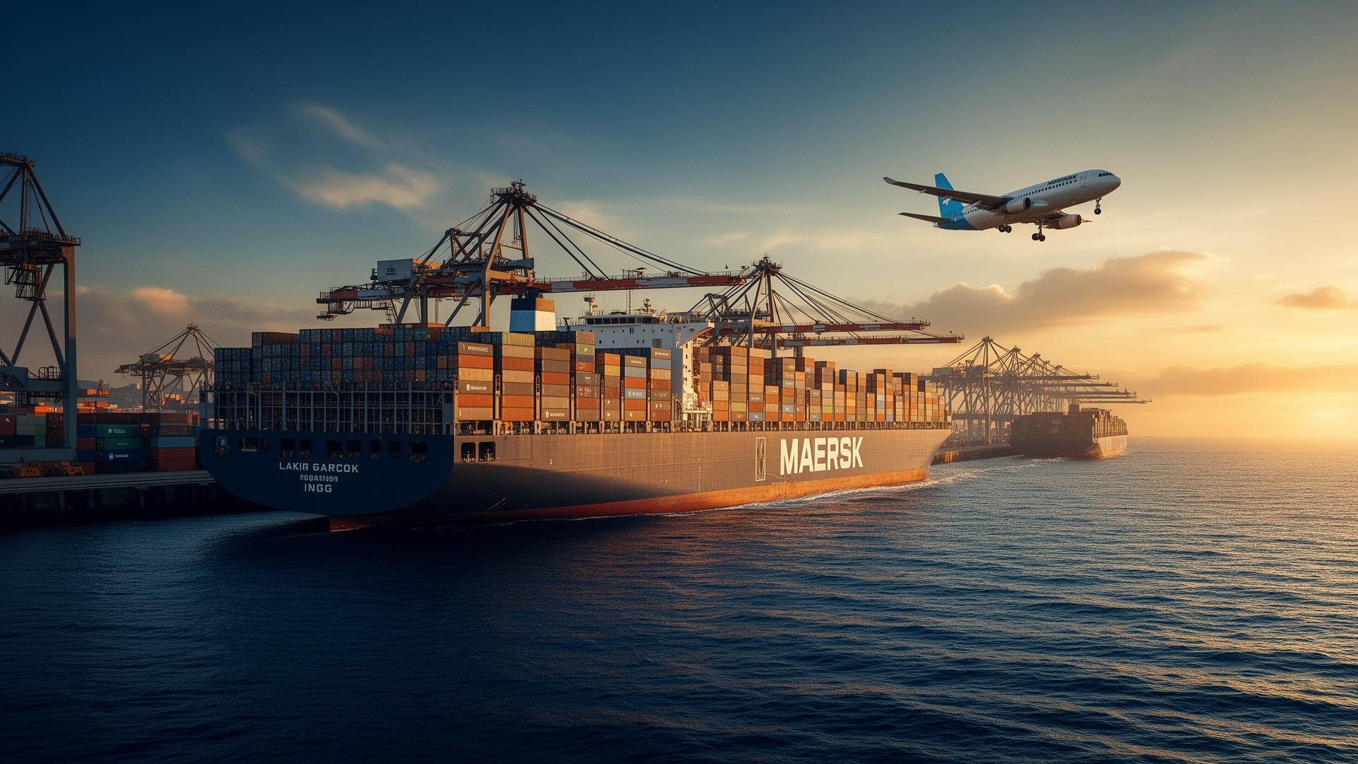 Container ship at port